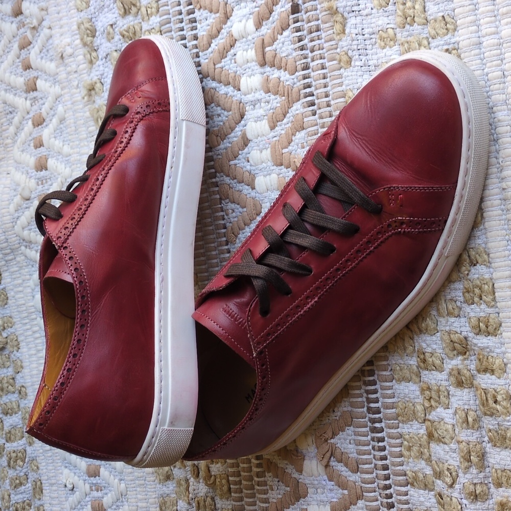 Magnanni Costa Lo Tinto Red Leather Sneakers Men's 13 - Picture 5 of 17